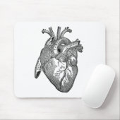 Vintages anatomisches Herz Mousepad (Mit Mouse)