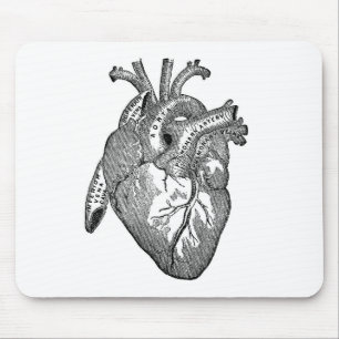 Vintages anatomisches Herz Mousepad