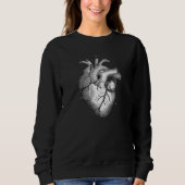 Vintages anatomisches Herz - Schwarzer Pullover (Vorderseite)