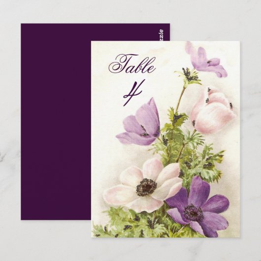 Vintages Anemon Postkarte (Vorne/Hinten)