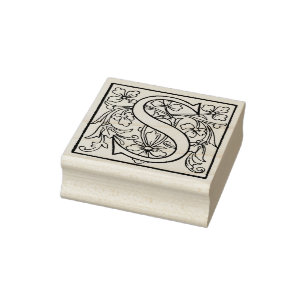 Vintages Anfangsmonogramm "S" - Marple Hall Gummistempel