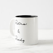 Vintages Angebot für Retro und Ready Zweifarbige Tasse (Vorderseite Links)