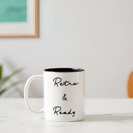 Vintages Angebot für Retro und Ready Zweifarbige Tasse