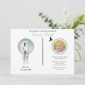 Vintages Angel Christening Taufe Foto Einladung (Stehend Vorderseite)