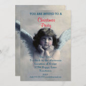 Vintages Angel Weihnachts-Party Einladung (Vorne/Hinten)