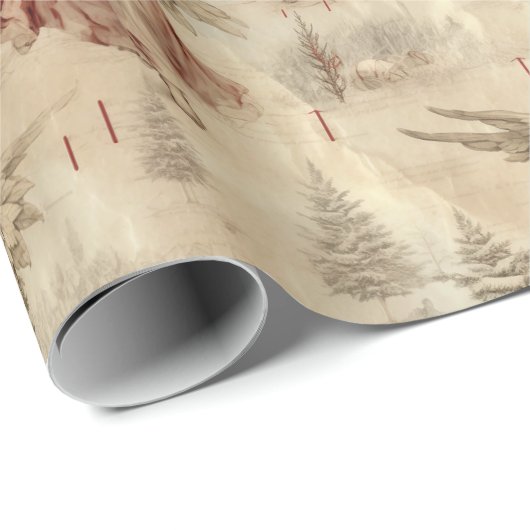 Vintages Angle Weihnachtsmuster Geschenkpapier (Rolleneckpunkt)
