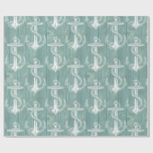 Vintages Anker-Aqua-hölzernes Verpackungs-Papier Geschenkpapier (Flach)