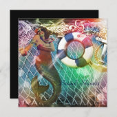 Vintages Ankerstrand Brautparty Einladung (Vorne/Hinten)