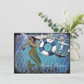 Vintages Ankerstrand Brautparty Einladung (Stehend Vorderseite)