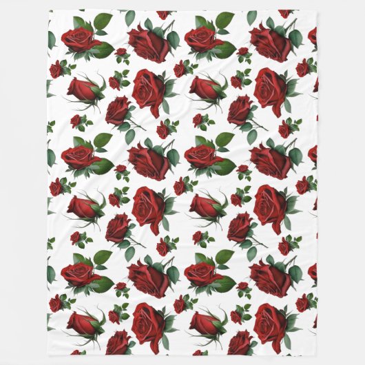 Vintages antikes Bed von Rose Fleecedecke (Vorderseite)