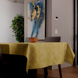 Vintages antikes, bedrücktes Goldschattenmuster Tischdecke