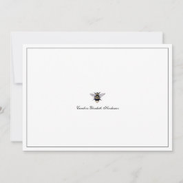 Vintages antikes Bienenklassizskript Mitteilungskarte