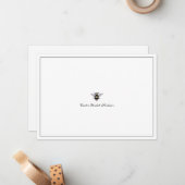 Vintages antikes Bienenklassizskript Mitteilungskarte (Vorderseite/Rückseite Beispiel)