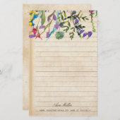 Vintages antikes Blumengestationspapier Briefpapier (Vorne/Hinten)