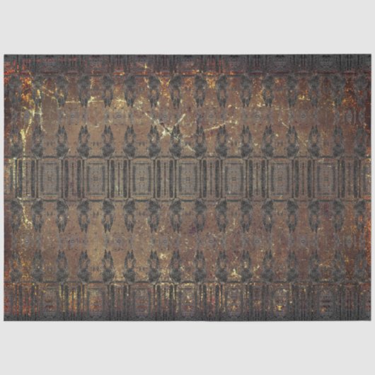 Vintages antikes braunes Schwarz-Textur-Muster Seidenpapier (Vorderseite)
