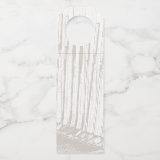 Vintages antikes Brown u. weißer Flaschenanhänger (Rückseite)