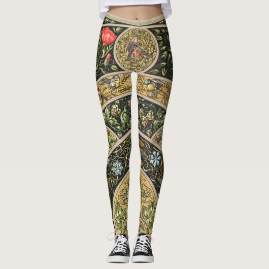 Vintages antikes Design-1 Leggings (Vorderseite)