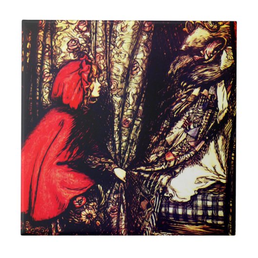 Vintages antikes Design Kleine rote Reithose Fliese (Vorderseite)