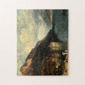 Vintages antikes die Schweiz-Schloss Chillon Puzzle (Vertikal)