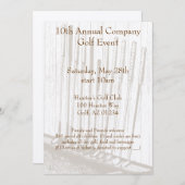 Vintages antikes Gelb u. Brown-Golf-Vereine Einladung (Vorne/Hinten)