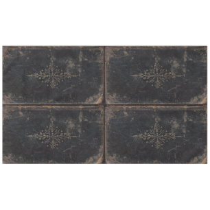 Vintages antikes Goldblatt-Leder Tischdecke