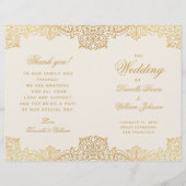 Vintages antikes Goldmedaille-Hochzeitsprogramm fü (Vorderseite)