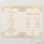 Vintages antikes Goldmedaille-Hochzeitsprogramm fü (Rückseite)