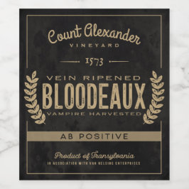 Vintages antikes Halloween 'Bloodeaux' Weinetikett