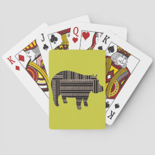 Vintages antikes Hippo Ethnisches Muster Tribal Spielkarten