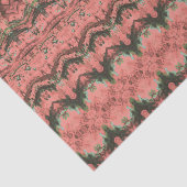 Vintages antikes, rosa grünes Muster Seidenpapier (Ausschnitt)