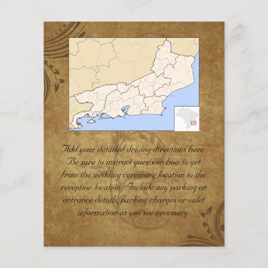 Vintages antikes Teastain Swirl Empfang Karte (Rückseite)