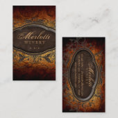 Vintages antikes Wein-Blätter Visitenkarte (Vorne/Hinten)