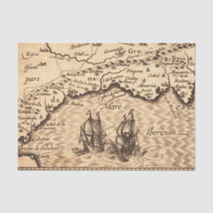 Vintages Antiquitätenpapier für alte Weltkarten Seidenpapier