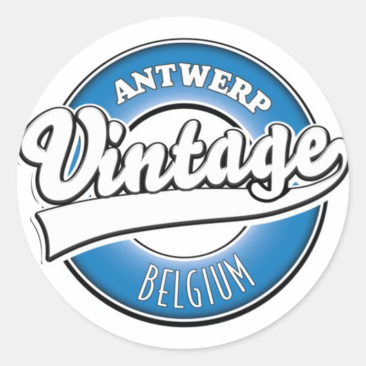 Vintages Antwerpener-Logo Runder Aufkleber (Vorderseite)