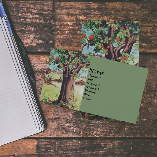 Vintages Apfelbaum-Wiesenfeld Visitenkarte