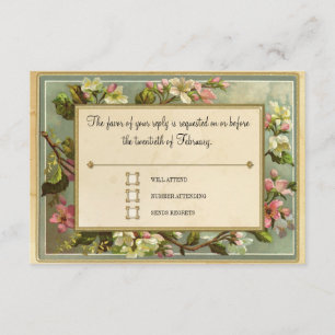 Vintages Apple Blossom, Tee gefestigte Typografie RSVP Karte