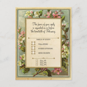 Vintages Apple Blossom, Tee gefestigte Typografie RSVP Karte