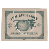 Vintages Apple Cider Label Western Abfüllfirma Große Geschenktüte (Rückseite)