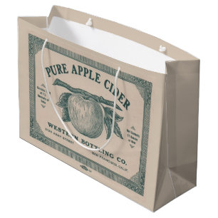 Vintages Apple Cider Label Western Abfüllfirma Große Geschenktüte