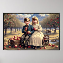 Vintages Apple Harvest Children Poster