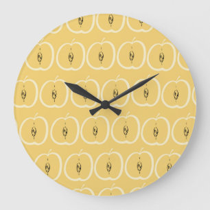 Vintages Apple-Muster: Hintergrundbild. Große Wanduhr