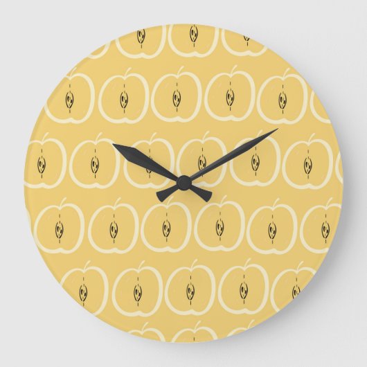 Vintages Apple-Muster: Hintergrundbild. Große Wanduhr (Vorderseite)
