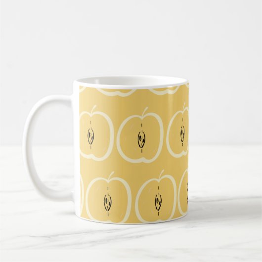 Vintages Apple-Muster: Hintergrundbild. Kaffeetasse (Links)