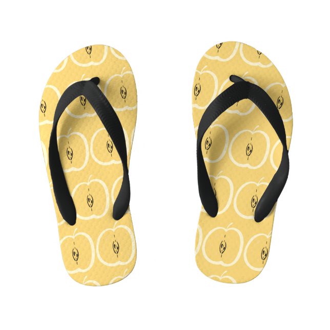 Vintages Apple-Muster: Hintergrundbild. Kinderbadesandalen (Fußbett)
