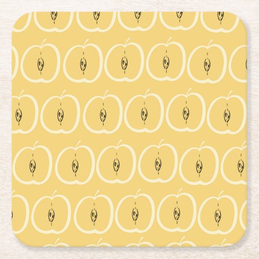 Vintages Apple-Muster: Hintergrundbild. Rechteckiger Pappuntersetzer (Vorderseite)