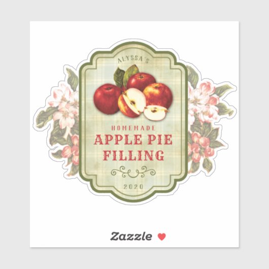 Vintages Apple Pie Filling Canning Label (Blatt)