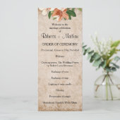 Vintages Apricot Lilies Hochzeitsprogramm Programm (Stehend Vorderseite)