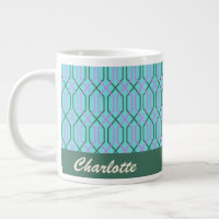 Vintages Aqua Blue Lines Muster Personalisiert