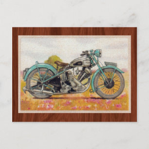 Vintages Aqua Blue Motorrad Postkarte