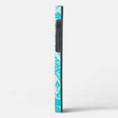 Vintages Aqua Turquoise Art Phone Case (Rückseite / Links)